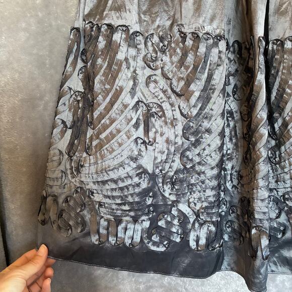 VTG Y2K Dress Black Gray 12 Whimsigoth Fairy Grunge Hoco Party Iridescent Empire - Picture 6 of 16